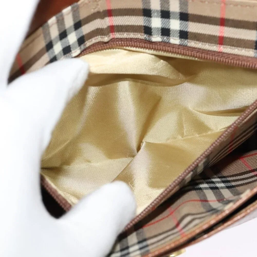 Authentic Burberrys Shoulder Bag Leather Brown Gold - Picture 4 of 16